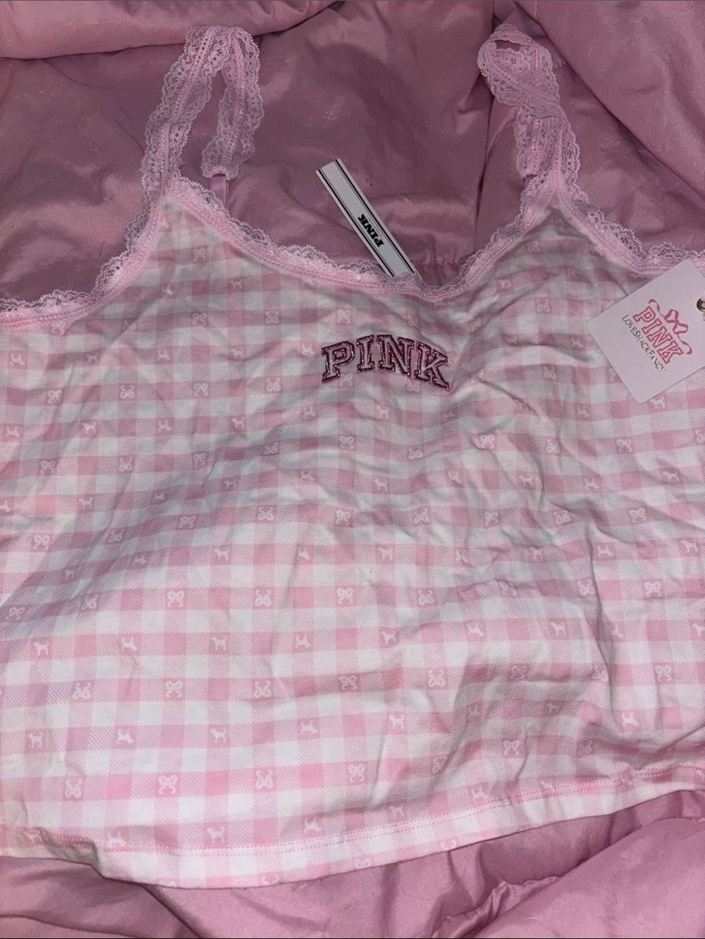 PINK Victoria’s Secret Cami Loveshack Fancy